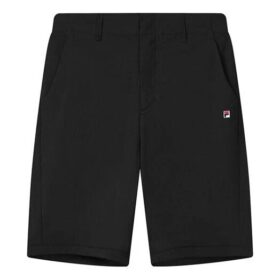 Pantalones cortos holgados, transpirables y de estilo casual, de tejido, color negro