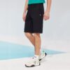 Pantalones cortos holgados, transpirables y de estilo casual, de tejido, color negro