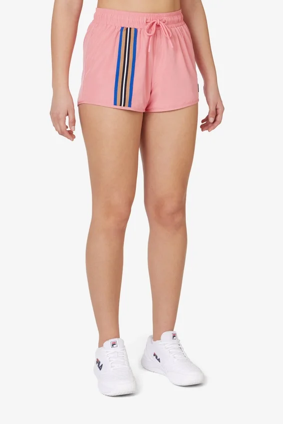 Pantalones cortos rosas con detalle de cinta