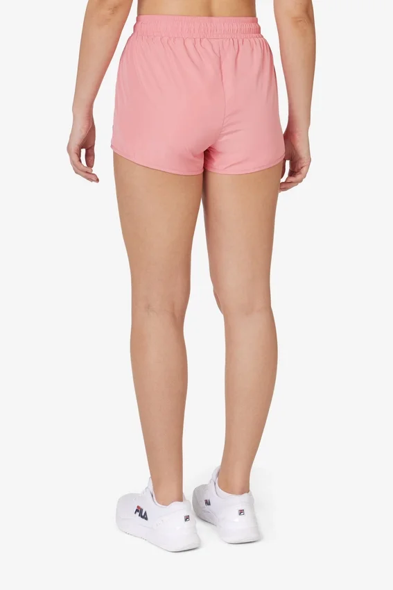 Pantalones cortos rosas con detalle de cinta