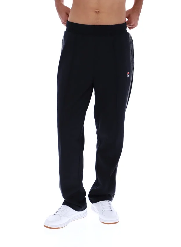 Pantalones de chándal negros Tavis de pierna recta con costuras en contraste