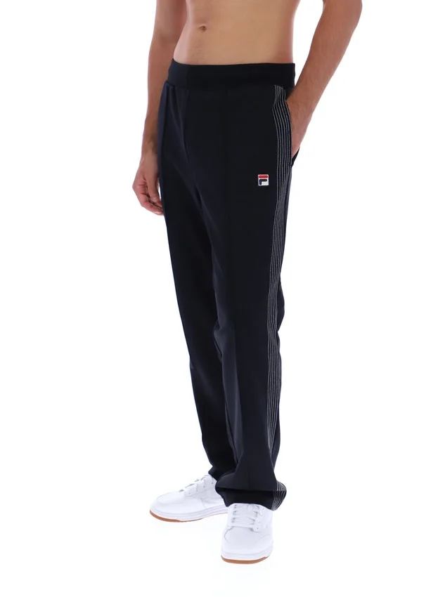 Pantalones de chándal negros Tavis de pierna recta con costuras en contraste