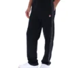 Pantalones de chándal negros Tavis de pierna recta con costuras en contraste