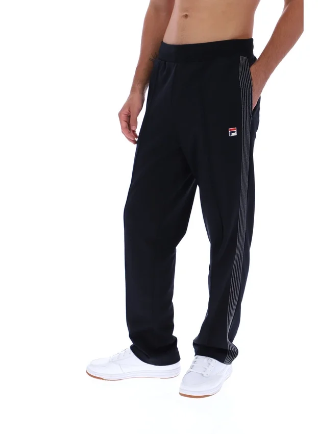 Pantalones de chándal negros Tavis de pierna recta con costuras en contraste