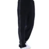 Pantalones de chándal negros Tavis de pierna recta con costuras en contraste