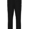 Pantalones de chándal negros Tavis de pierna recta con costuras en contraste