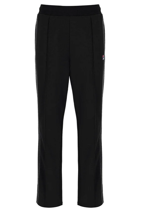 Pantalones de chándal negros Tavis de pierna recta con costuras en contraste