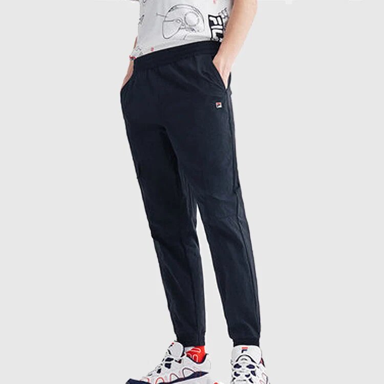 Pantalones deportivos con logotipo tejido en el costado, color azul