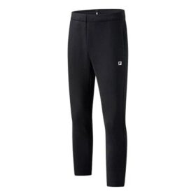 Pantalones deportivos de atletismo de punto rectos de color sólido, negros