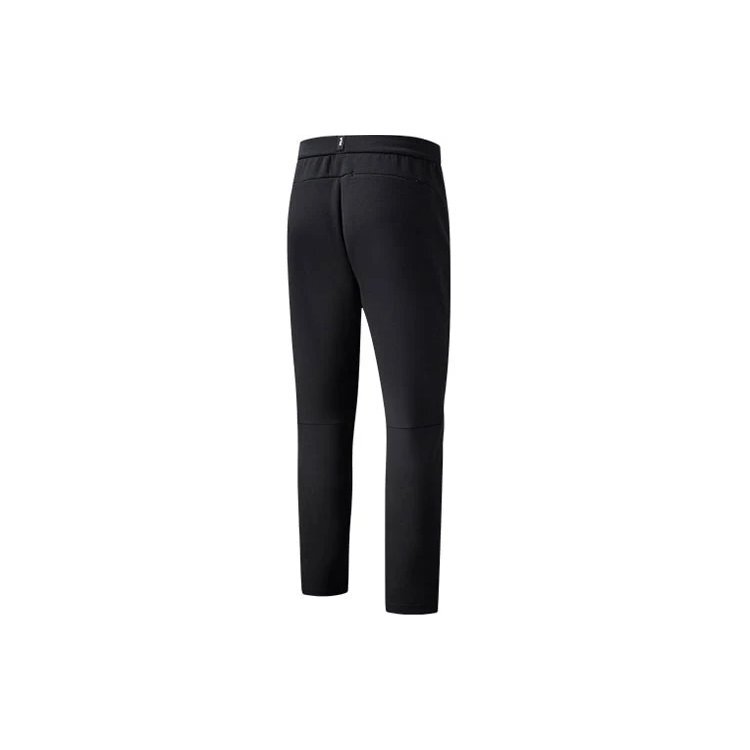 Pantalones deportivos de atletismo de punto rectos de color sólido, negros
