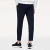 Pantalones deportivos de atletismo de punto rectos de color sólido, negros