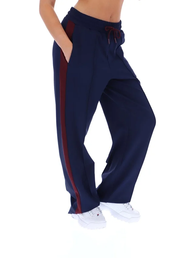 Pantalones elegantes de pierna recta Chiara de Fila en azul marino