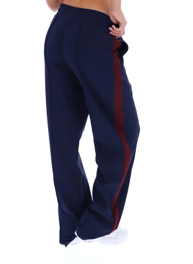 Pantalones elegantes de pierna recta Chiara de Fila en azul marino