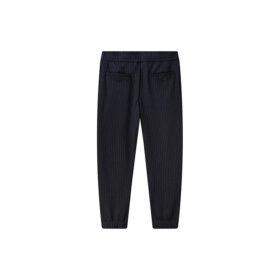 Pantalones largos casuales de punto liso a rayas, color azul