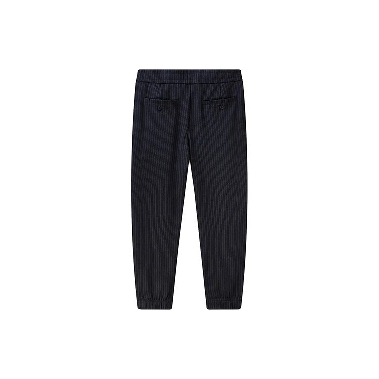 Pantalones largos casuales de punto liso a rayas, color azul