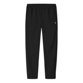 Pantalones largos casuales rectos de tejido fino y ligero, color negro