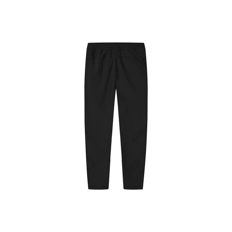 Pantalones largos casuales rectos de tejido fino y ligero, color negro