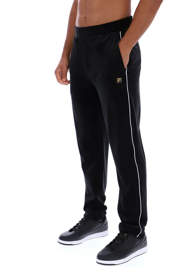 Pantalones negros de terciopelo de pierna recta de Wella