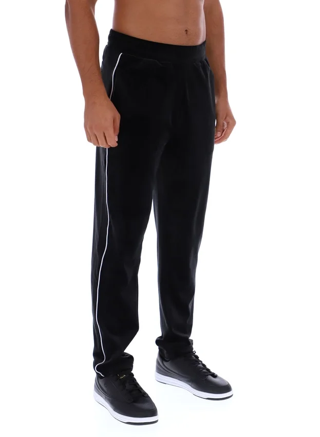 Pantalones negros de terciopelo de pierna recta de Wella