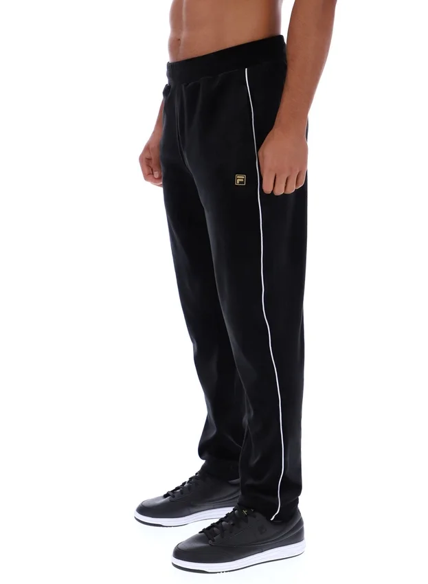 Pantalones negros de terciopelo de pierna recta de Wella