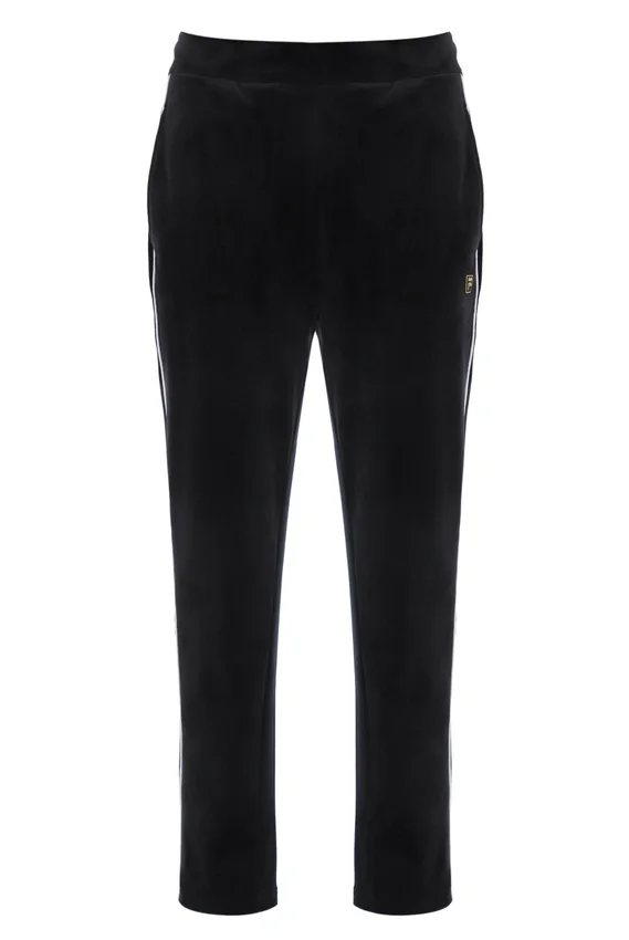 Pantalones negros de terciopelo de pierna recta de Wella