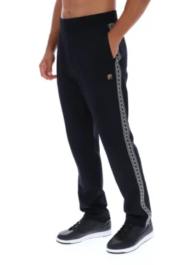 Pantalones negros Layton de corte recto con detalle de cinta