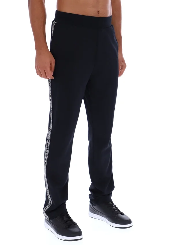Pantalones negros Layton de corte recto con detalle de cinta