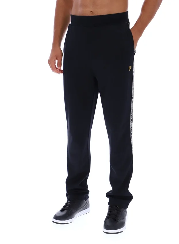 Pantalones negros Layton de corte recto con detalle de cinta