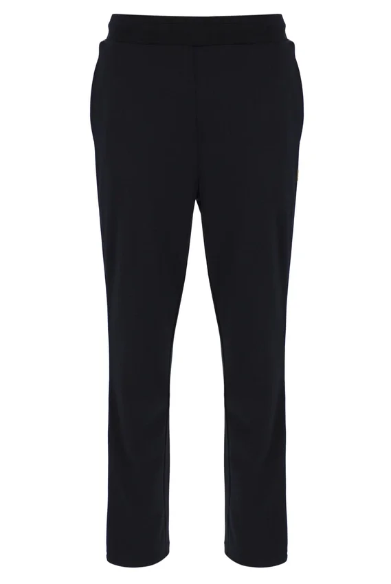 Pantalones negros Layton de corte recto con detalle de cinta