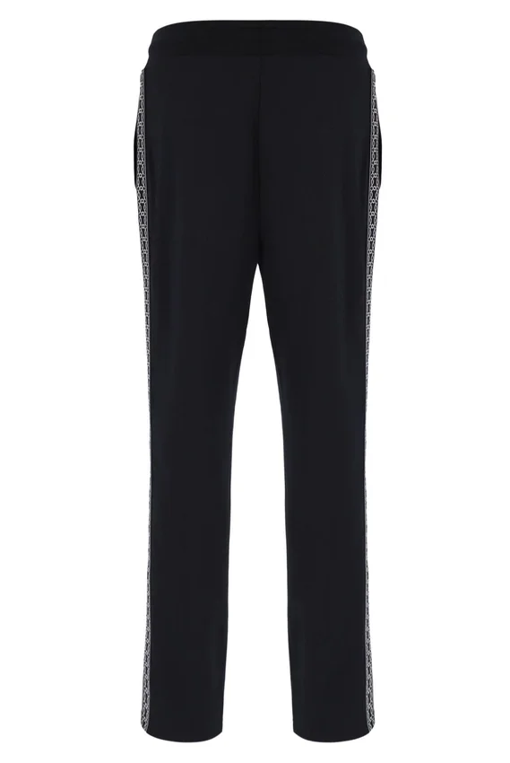 Pantalones negros Layton de corte recto con detalle de cinta