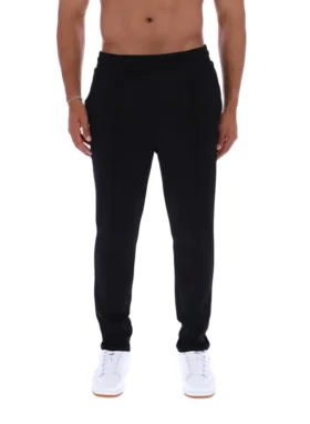 Pantalones negros Molveno de corte ajustado con pliegues finos