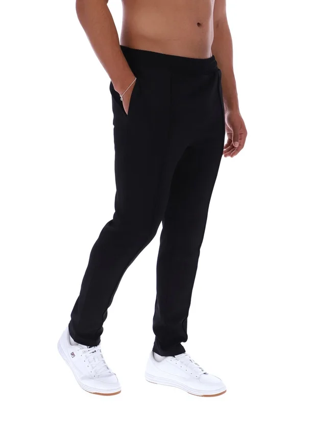 Pantalones negros Molveno de corte ajustado con pliegues finos