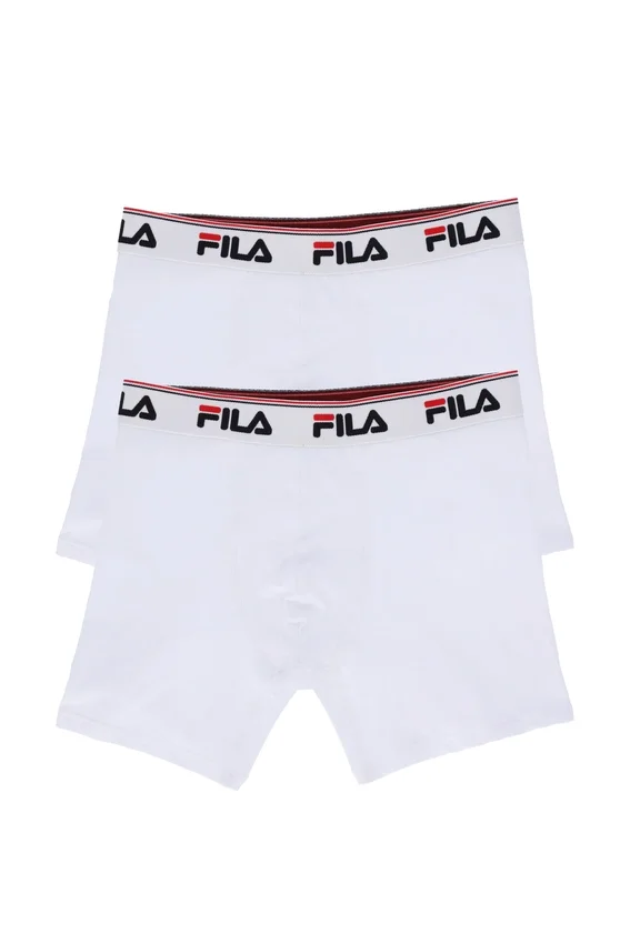 Paquete de 2 boxers blancos de talle medio para hombre
