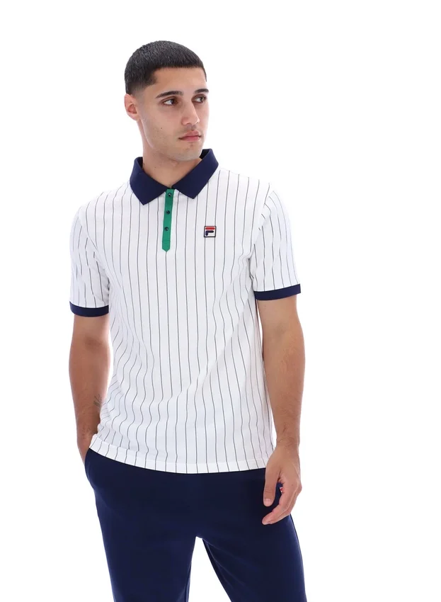 Polo a rayas clásico vintage BB1 blanco