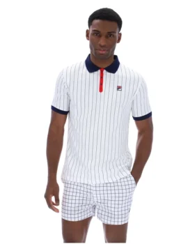Polo a rayas clásico vintage BB1 blanco