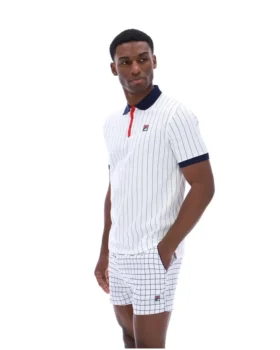 Polo a rayas clásico vintage BB1 blanco