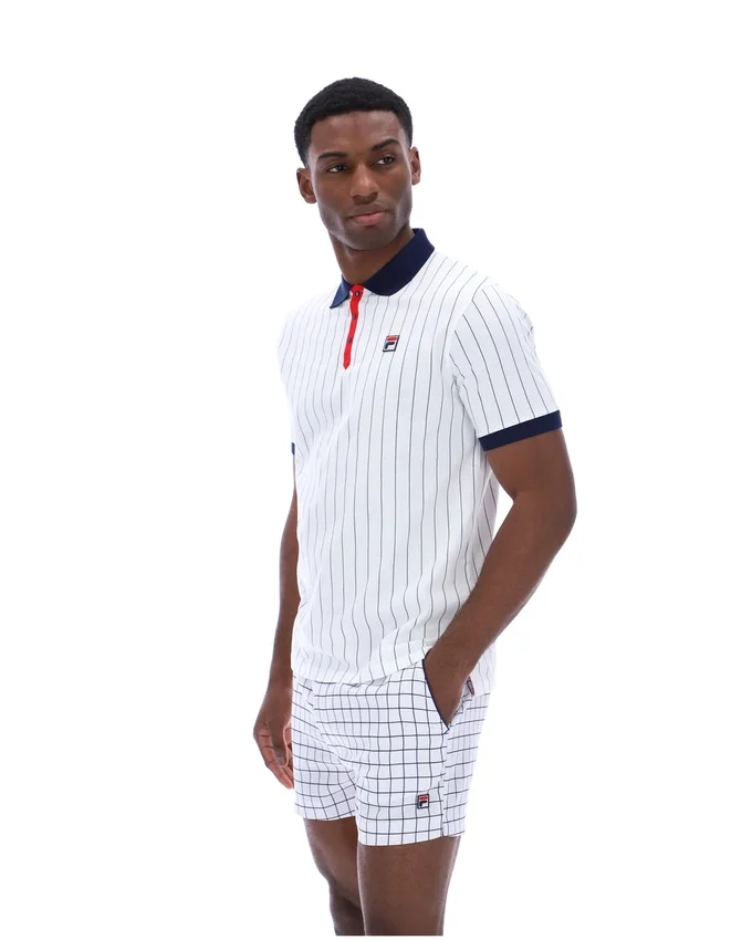 Polo a rayas clásico vintage BB1 blanco