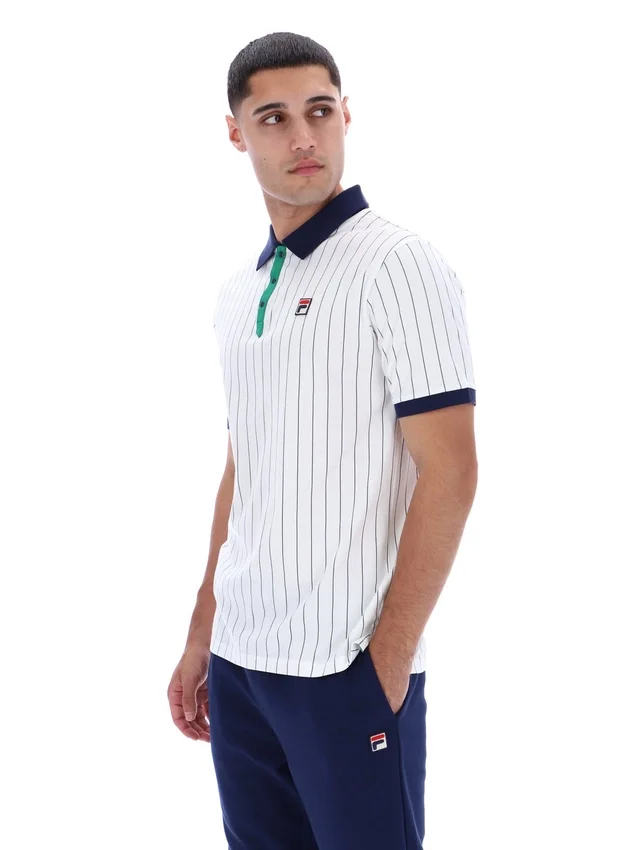Polo a rayas clásico vintage BB1 blanco