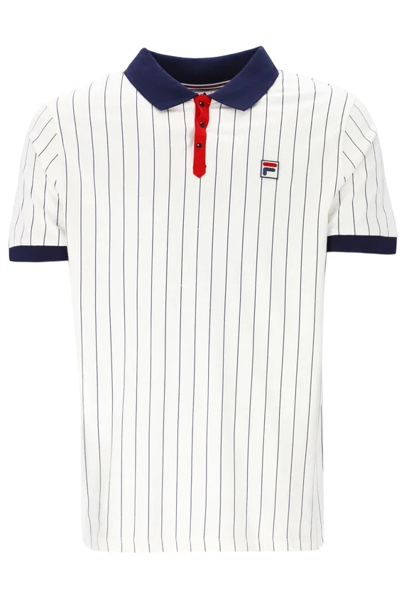 Polo a rayas clásico vintage BB1 blanco