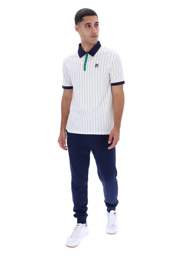 Polo a rayas clásico vintage BB1 blanco