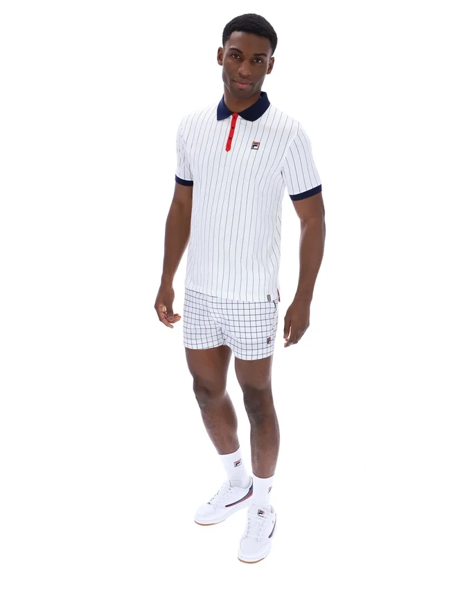 Polo a rayas clásico vintage BB1 blanco