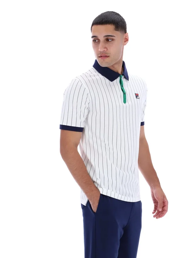 Polo a rayas clásico vintage BB1 blanco