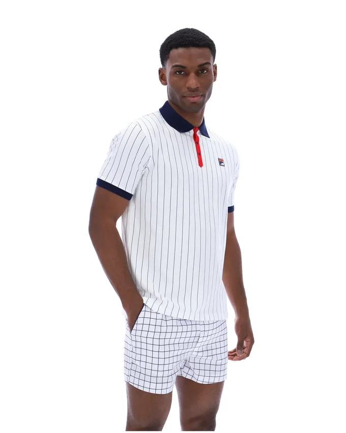 Polo a rayas clásico vintage BB1 blanco