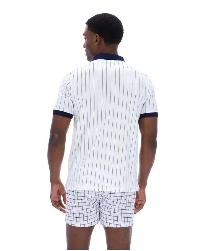Polo a rayas clásico vintage BB1 blanco
