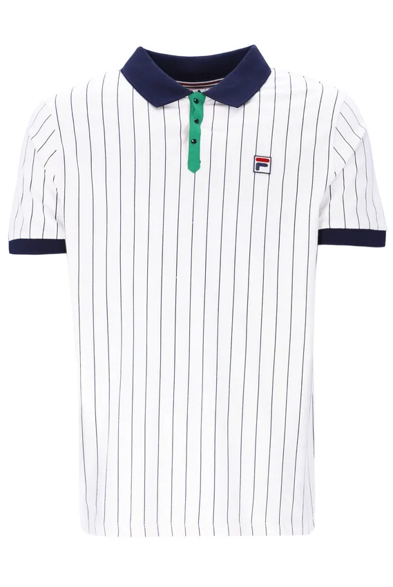 Polo a rayas clásico vintage BB1 blanco