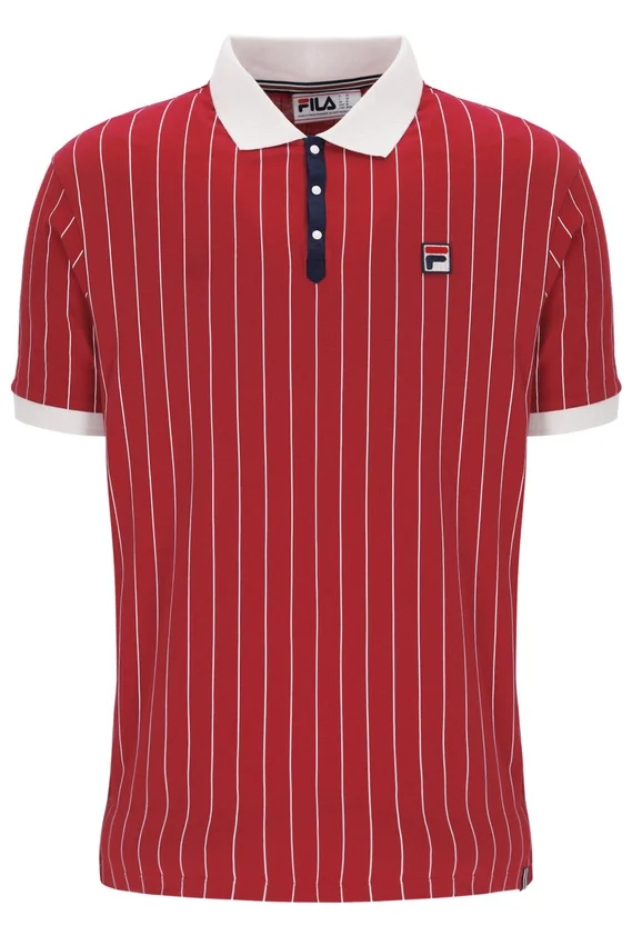 Polo a rayas clásico vintage BB1 en color granate