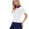 Polo ajustado BB1 a rayas finas de Gardenia Bai