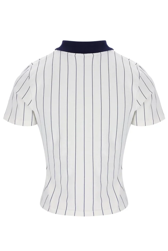 Polo ajustado BB1 a rayas finas de Gardenia Bai