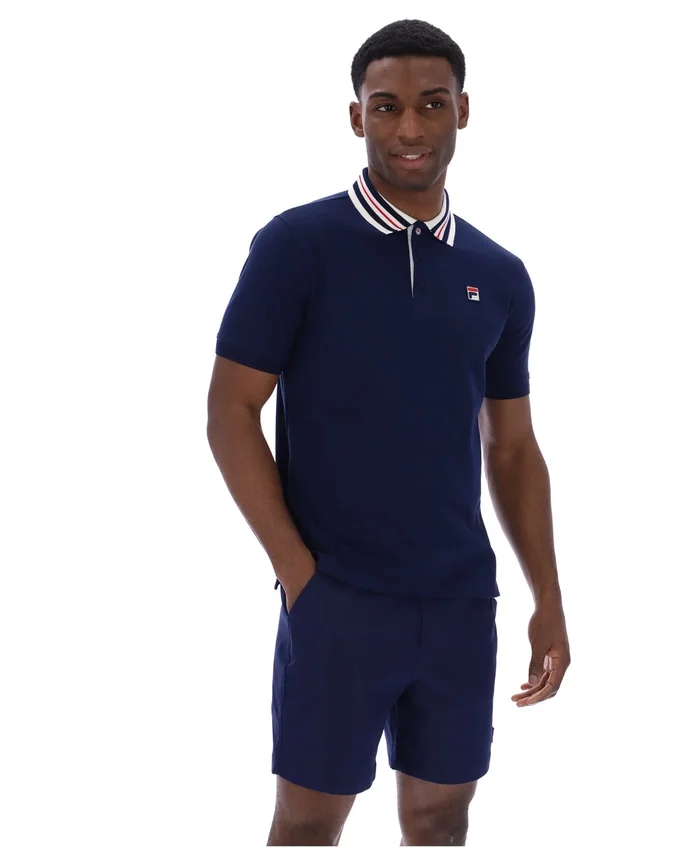 Polo básico Achille Heritage Tape de Fila en azul marino