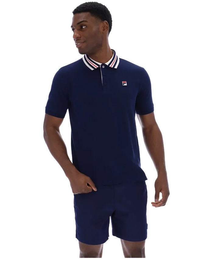 Polo básico Achille Heritage Tape de Fila en azul marino